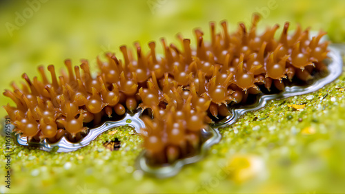 Freshwater microalgae belonging to desmid group, Cosmarium turgidum or also known as Actinotaenium turgidum. Focus stacking image photo