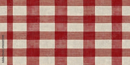 Vibrant red and white checkered seamless repeat pattern for creative projects