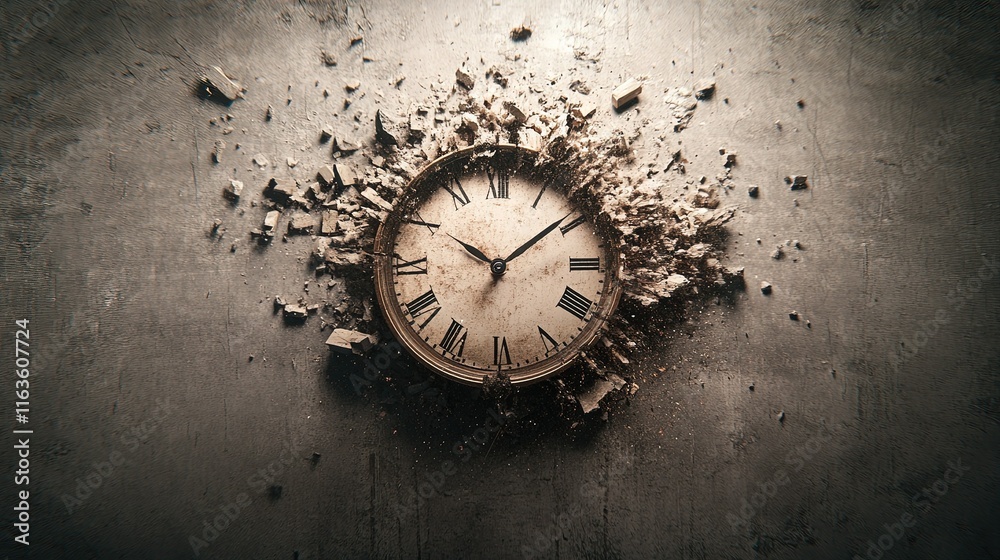 custom made wallpaper toronto digitalFragmented Time, a clock face disintegrating into pieces, each revealing a unique historical era and its distinct characteristics.