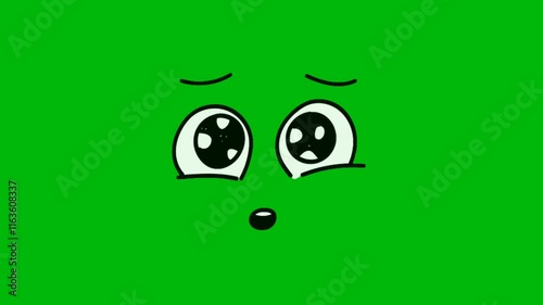 Cartoon face best quality animated green screen , The video element of on a green screen background, Ultra High Definition, 4k video, on a green screen background.