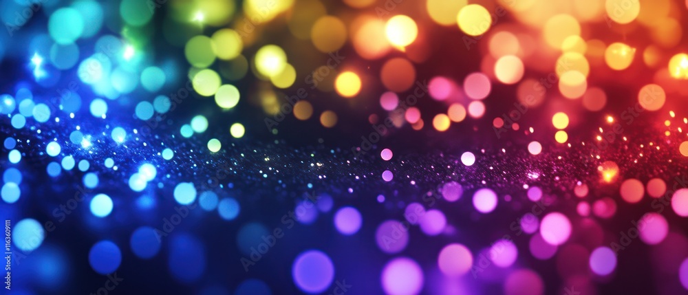 Abstract rainbow bokeh background with glittering lights and sparkles. Abstract rainbow bokeh background with glittering lights and sparkles.