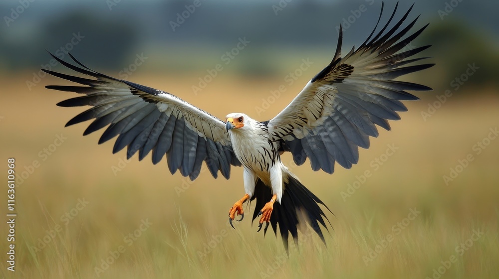 The secretarybird, found exclusively in Africa, is a striking bird of prey known for its remarkable appearance and hunting prowess. The secretarybird, found exclusively in Africa, is a striking bird of prey known for its remarkable appearance and hunting prowess.