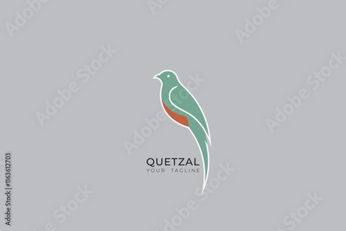 Quetzal bird logo, quetzal bird silhouette logo, minimalist quetzal bird logo