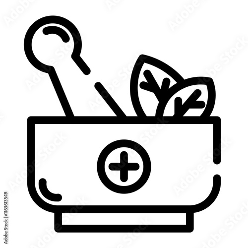 herbal medicine cutline icon