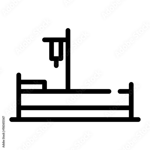 hospital bed cutline icon