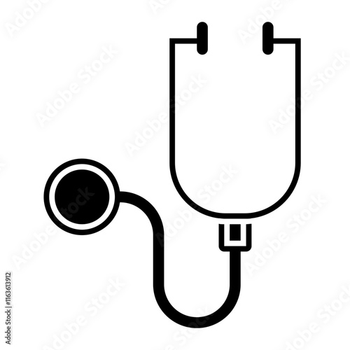 stethoscope glyph icon