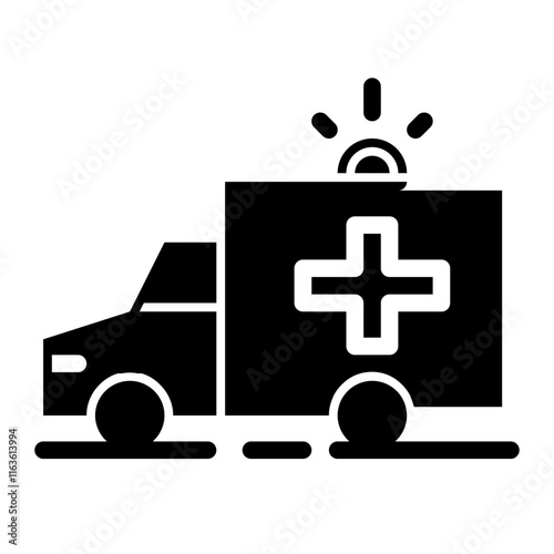 ambulance car glyph icon