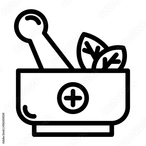 herbal medicine line icon