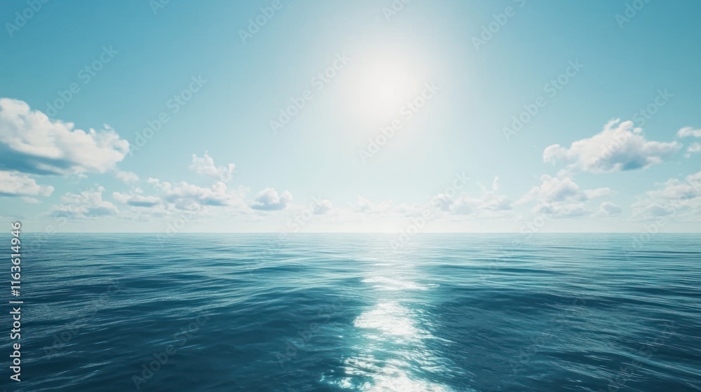 Obraz premium Serene Ocean Horizon: A Summer Day's Peaceful Seascape