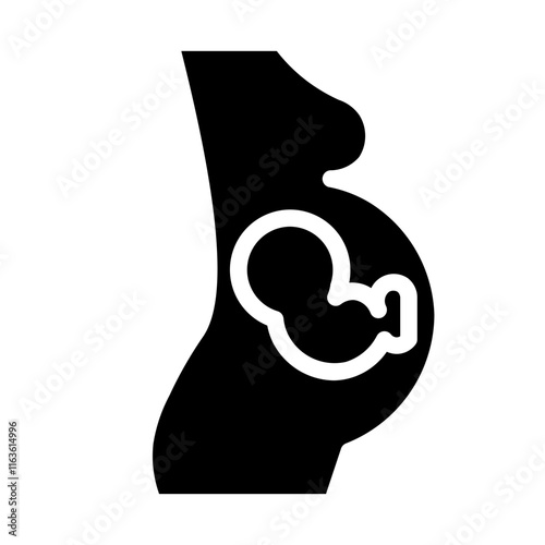 pregnant mother solid icon