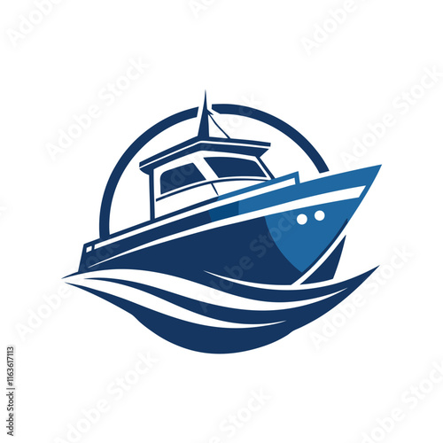 modern minimal creative ship boat logo icon vector art design