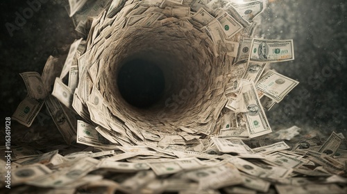 Debt Spiral, a chaotic struggle with overwhelming loans and bills, navigating financial turmoil and seeking stability amidst uncertainty