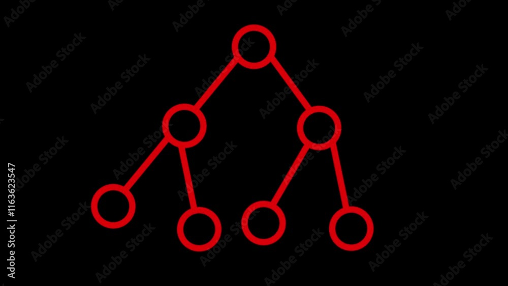 abstract networking topology animation on black background in red color.4k motion video. abstract networking topology animation on black background in red color.4k motion video.