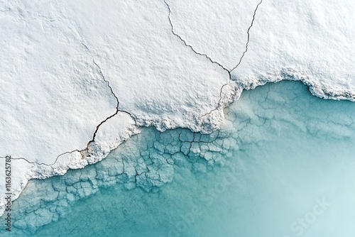 stunning aerial view of minimalistic salt lake captured in perfect orthogonal perspective photo
