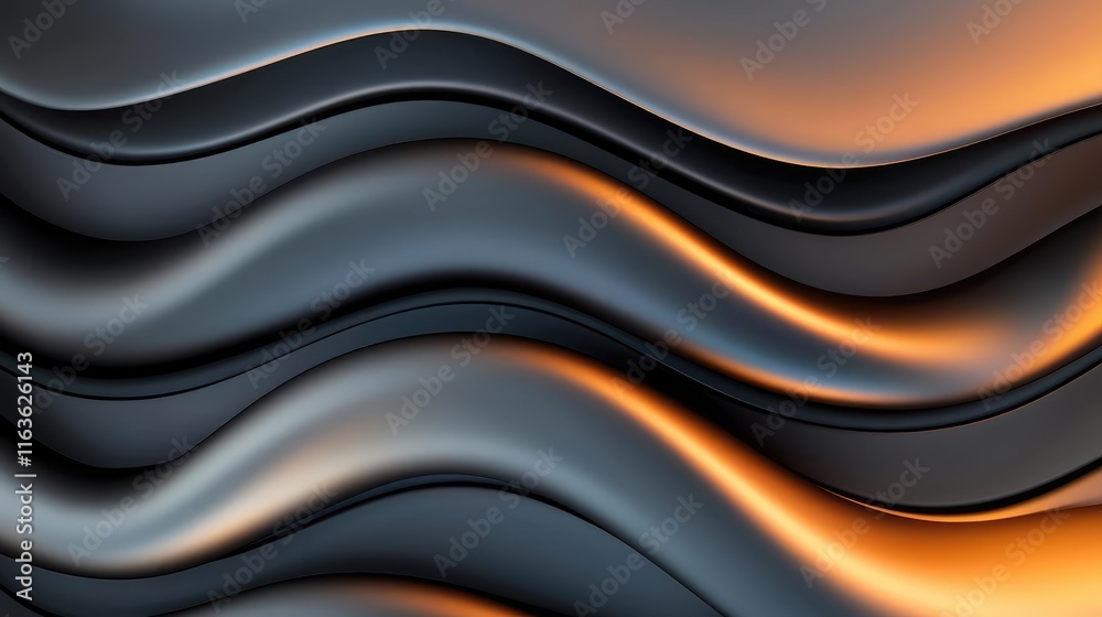 Naklejka premium Brushed abstract background concept. Abstract waves of textured material with dynamic light and shadow effects.