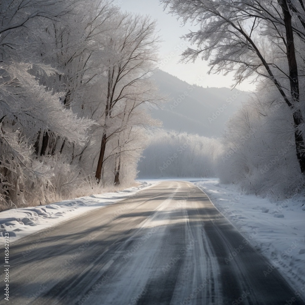 Fototapeta premium road in the fog