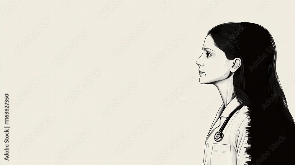 Profile of a Healthcare Professional in Minimalist Style Profile of a Healthcare Professional in Minimalist Style