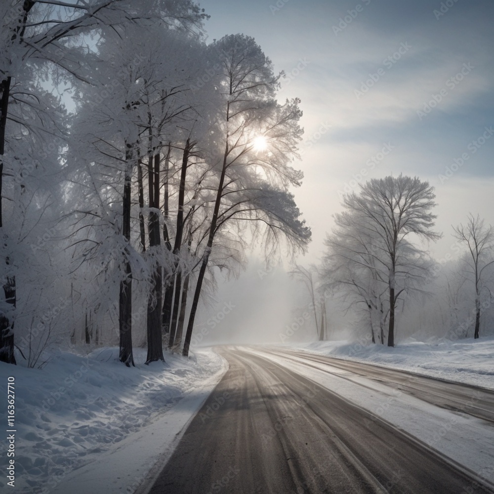 Obraz premium road in the forest
