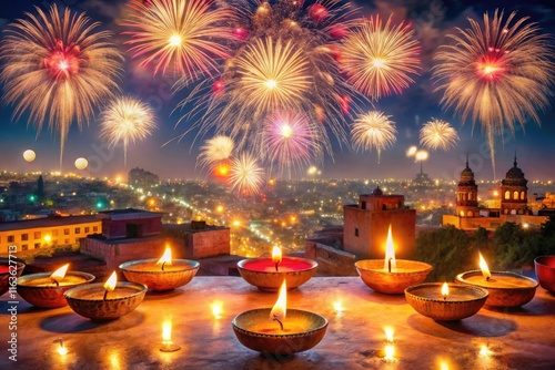 Diwali with fireworks photo