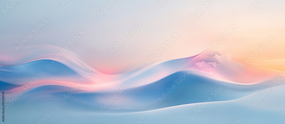 Obraz premium Abstract pastel landscape with soft, flowing lines.