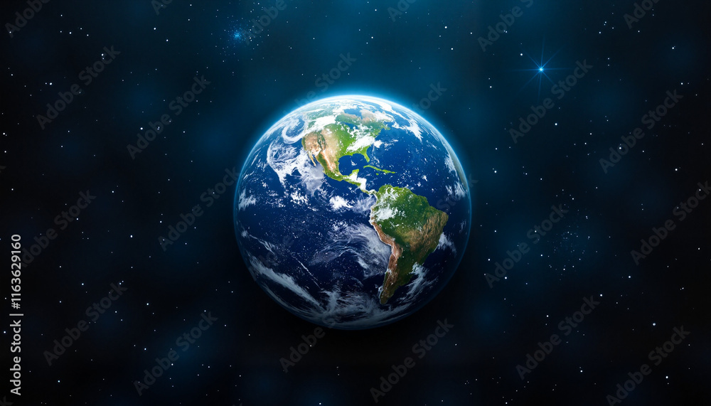Obraz premium Earth in space against a starry background