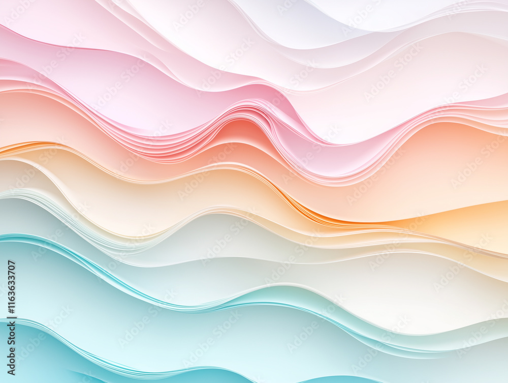 Fototapeta premium Abstract 3D Render with Organic, Undulating Forms. Trendy Pink and Blue Background