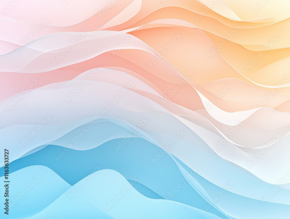 Abstract 3D Render with Organic, Undulating Forms. Trendy Pink and Blue Background Abstract 3D Render with Organic, Undulating Forms. Trendy Pink and Blue Background