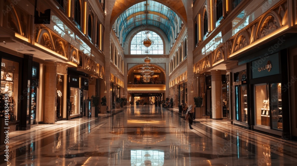 Fototapeta premium Luxury shopping attracts both locals and tourists.