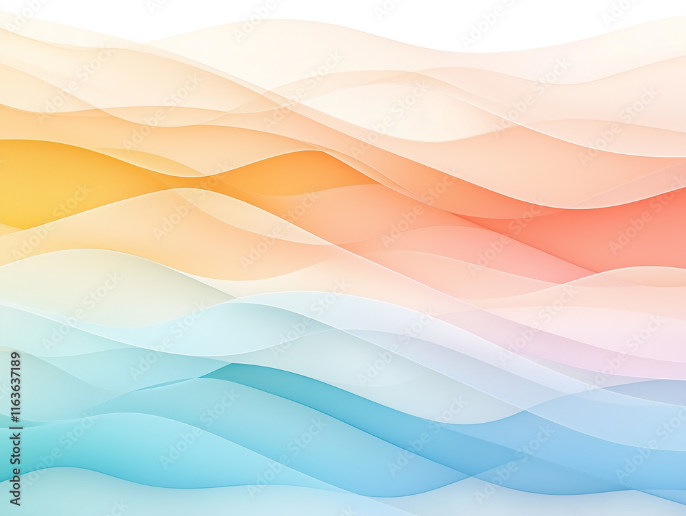 Abstract background with soft pastel waves. Gradient colors. For designing apps or products Abstract background with soft pastel waves. Gradient colors. For designing apps or products