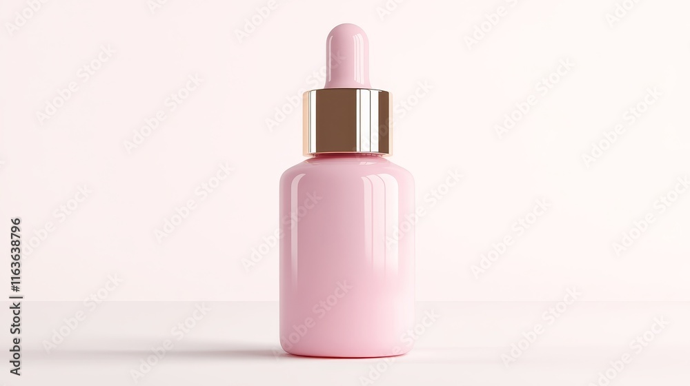 Pastel pink face serum bottle with dropper, isolated on white background. 3D rendering with realistic details and clipping path. Pastel pink face serum bottle with dropper, isolated on white background. 3D rendering with realistic details and clipping path.
