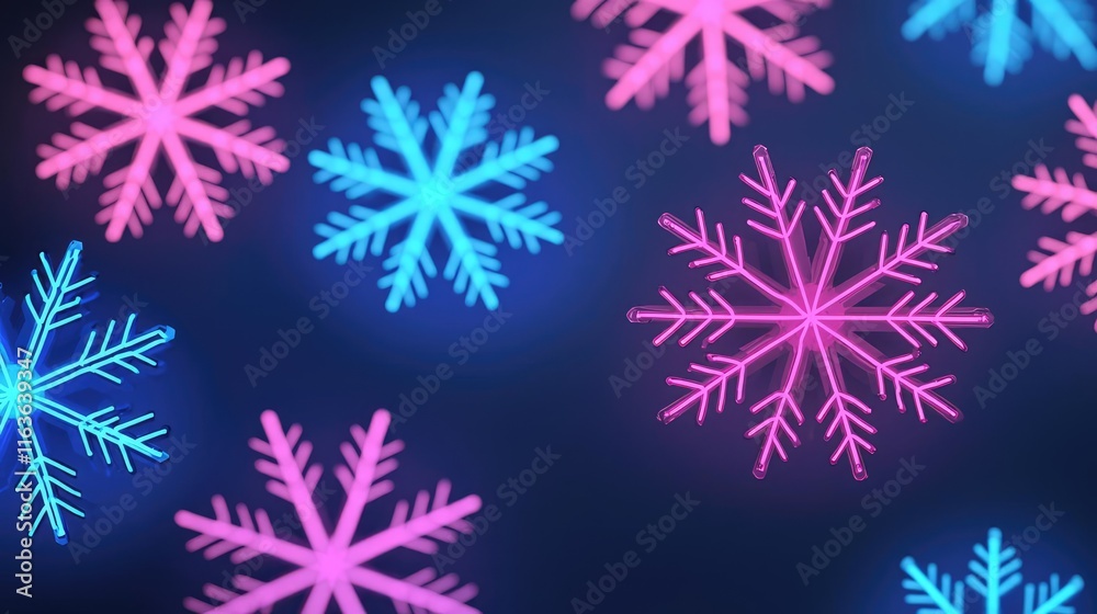 Snowflake abstract background idea. Colorful snowflakes create a stunning winter wonderland effect in bright shades. Snowflake abstract background idea. Colorful snowflakes create a stunning winter wonderland effect in bright shades.