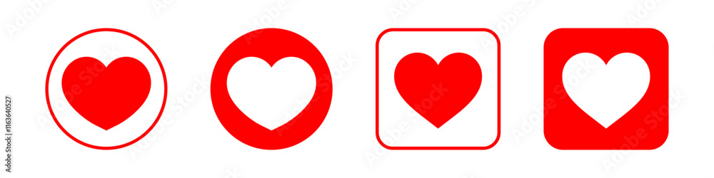 red heart icon set. transparent png and vector illustration. red heart icon set. transparent png and vector illustration.