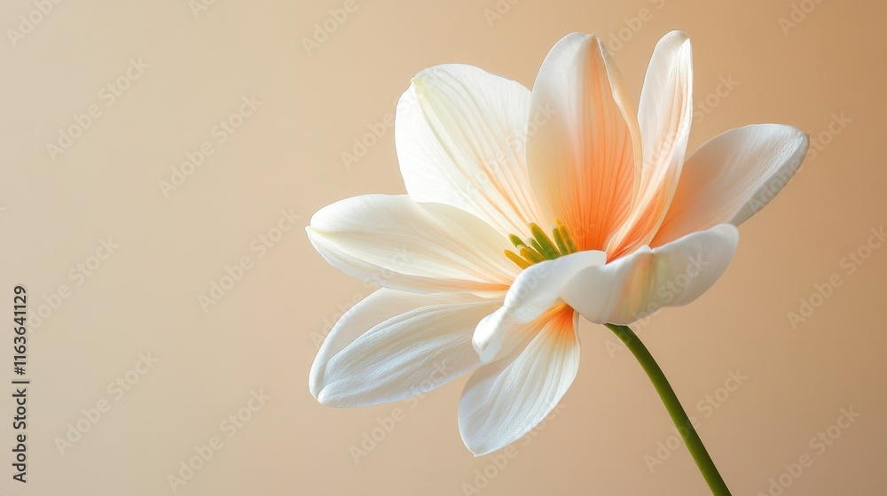 Elegant flower on taupe background with diffused natural light Elegant flower on taupe background with diffused natural light