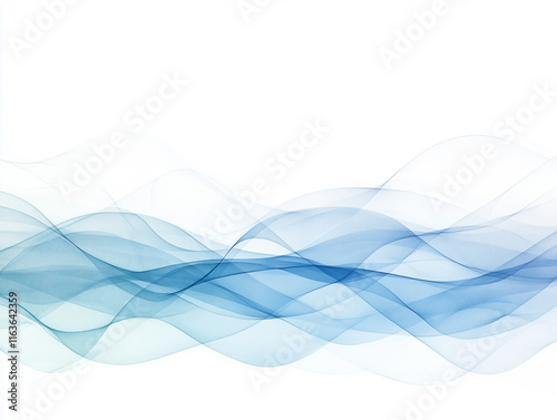 Abstract curved line illustration in blue shades