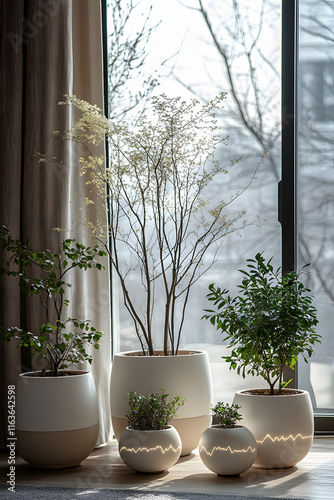 Obraz na płótnie Smart Plant Pots by the Window w salonie