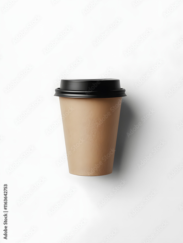Minimalist Paper Cup with Black Lid Minimalist Paper Cup with Black Lid