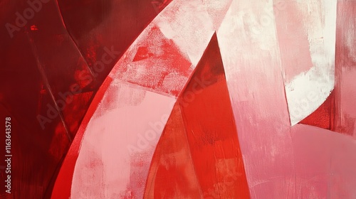 Abstract Red Art with Dynamic Shapes and Striking Colors