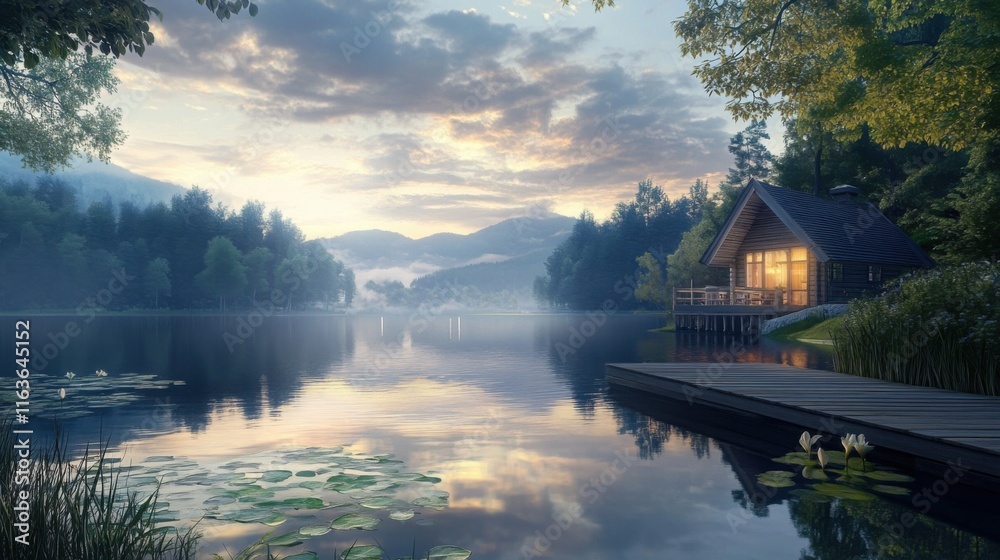 Fototapeta premium Weekend getaways provide solace from city life.