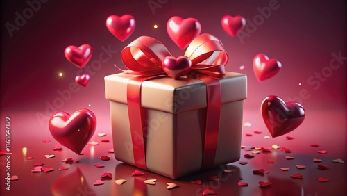 Valentine's Day gift 3d illustration