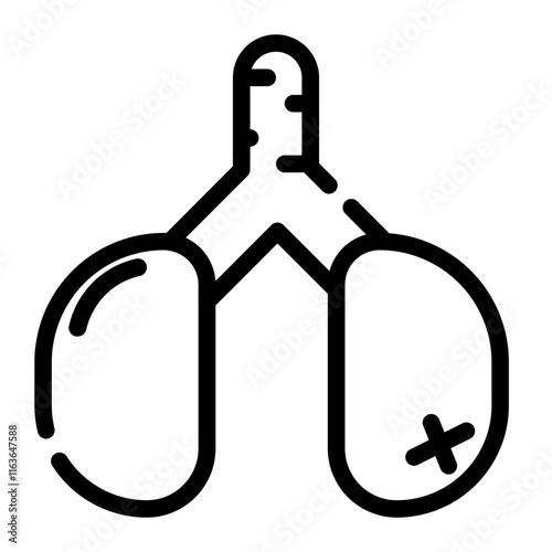 lungs damaged cutline icon