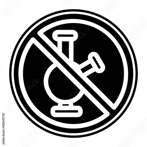 ban on the use of bongs glyph icon