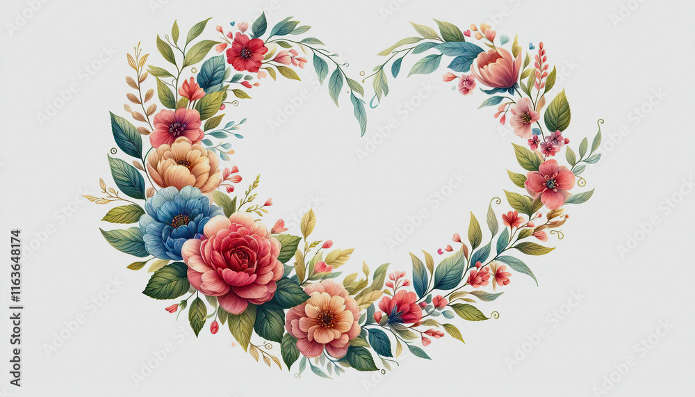 Fototapeta premium watercolor wedding flowers, birds. Isolated on White Background