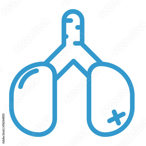 lungs damaged color icon