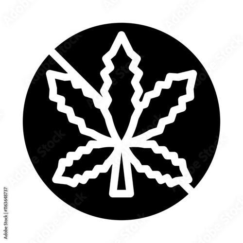 marijuana leaves are prohibited solid icon