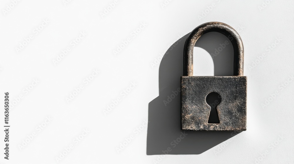 High Contrast Lock on Bright White Background High Contrast Lock on Bright White Background