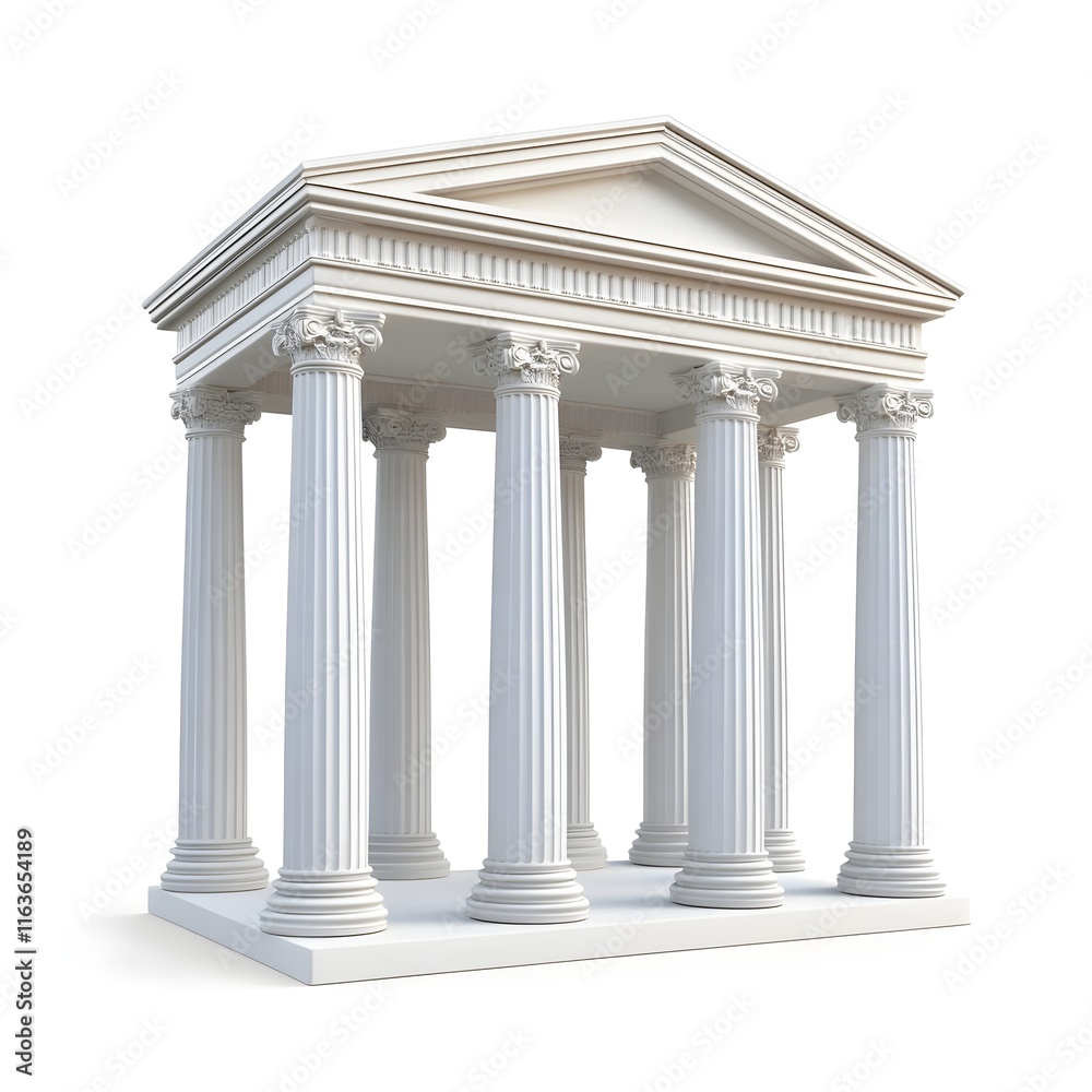 Fototapeta premium White building with columns and a triangular roof