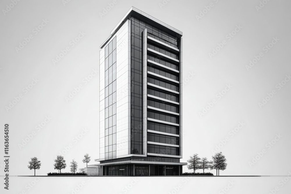 Obraz premium Office tall building, Generative AI