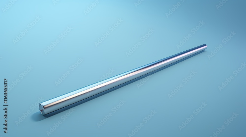 Graceful Cheerleading Baton on Pale Blue Surface - 3D Render Illustration with Minimalistic Design Graceful Cheerleading Baton on Pale Blue Surface - 3D Render Illustration with Minimalistic Design