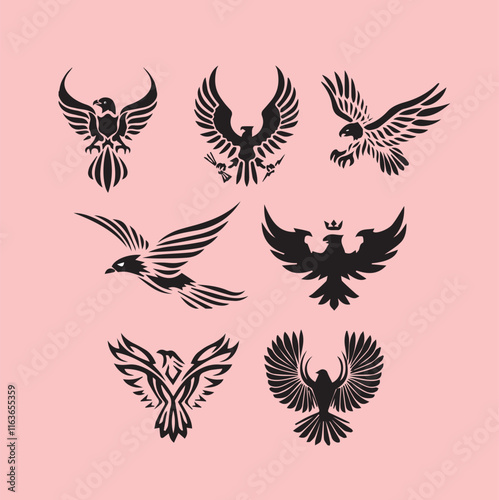 Silhouettes of different bird species that showcase their unique shapes and movements