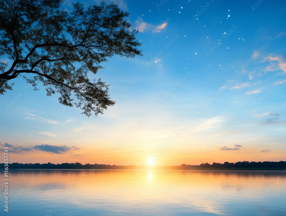 Obraz premium Beautiful sunset sky. Nature sky backgrounds